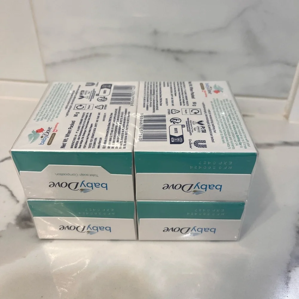 Baby Dove Baby Bathing Bar Fragrance Free Moisture Bathing Soap 90 Gram New 4 Pk